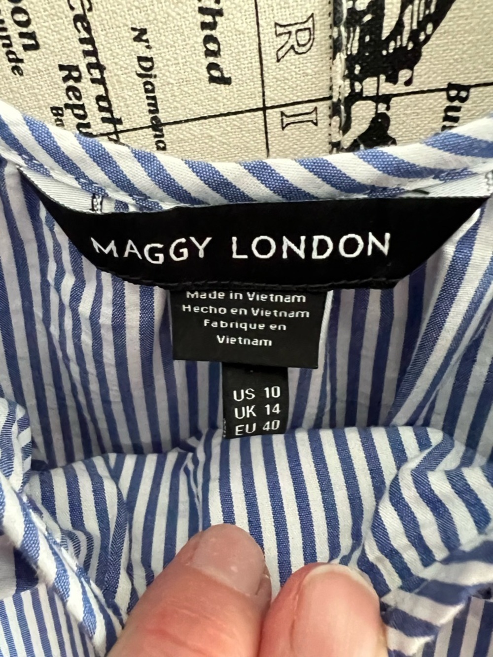 Maggy London Striped Cold-Shoulder Ruffle Dress - Picture 5 of 8